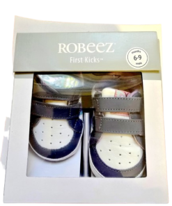 Home Robeez Valerie First Kicks Baby Girl Shoes – Dark Blue Leather (Size 6-9 Months)