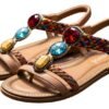 Zelatprox Women's Bohemian Slip-On Flat Sandals – Colorful Woven Comfort Shoes zelatpro womens bohemian slip 7