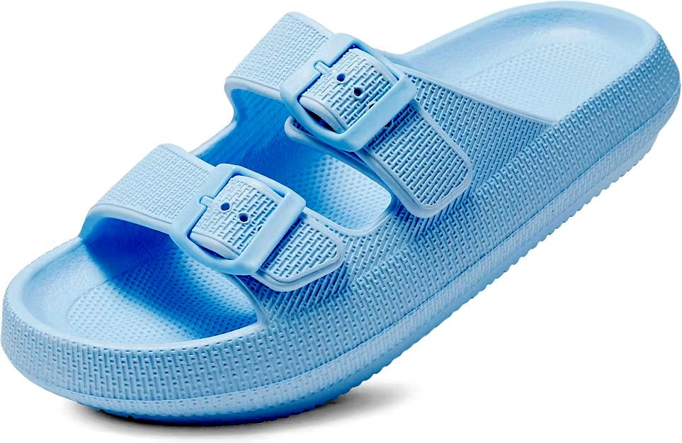 Harvest Land Women's Double Buckle Adjustable Slide Sandals - Blue Size 9 Harvest Land Women's Double Buckle Adjustable Slide Sandals - Blue Size 9 - Image 6